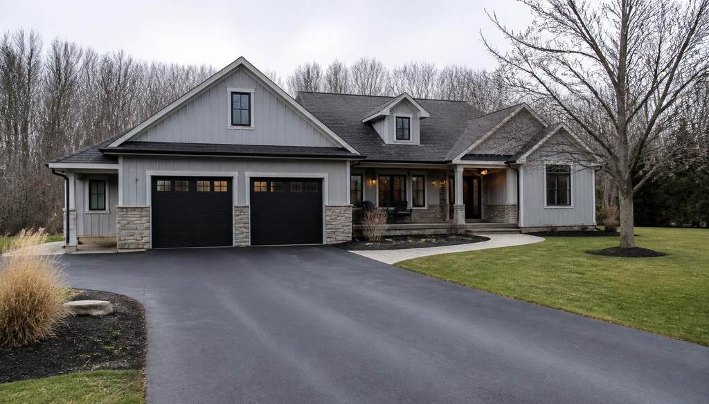 Property cut short with clear driveway and walkways, ready for winter
