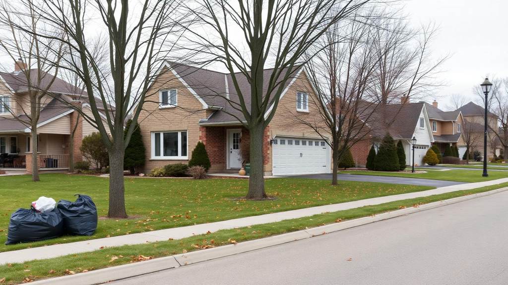 Fall yard cleanup on an Ottawa residential property before winter